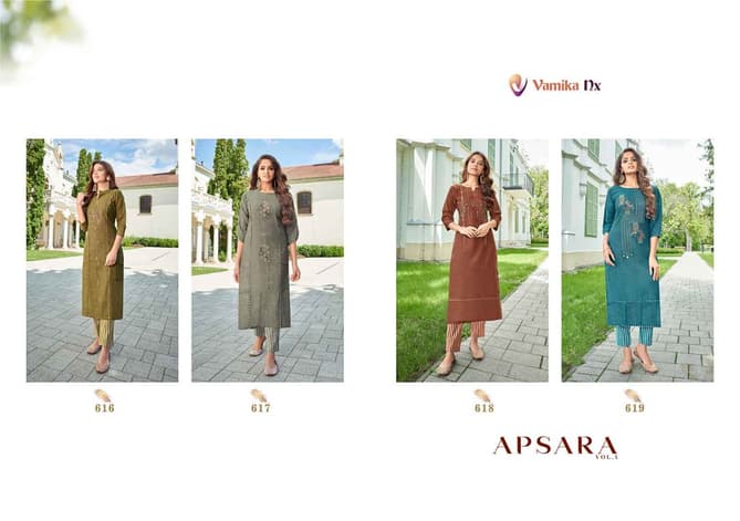 Vamika Nx Apsara 4 Fancy Ethnic Wear Cotton Kurti With Bottom Collection